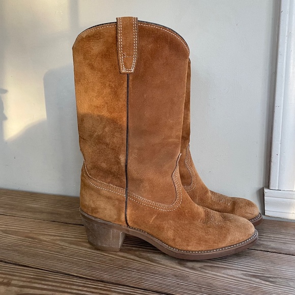 Vintage Wolverine | 1979 Harvest Wheat Suede Cowboy Western Boot 8.5 M Vibram - Picture 1 of 16